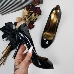 Enzo Angiolini 8.5 High Heels Black Shoes Peep Toe